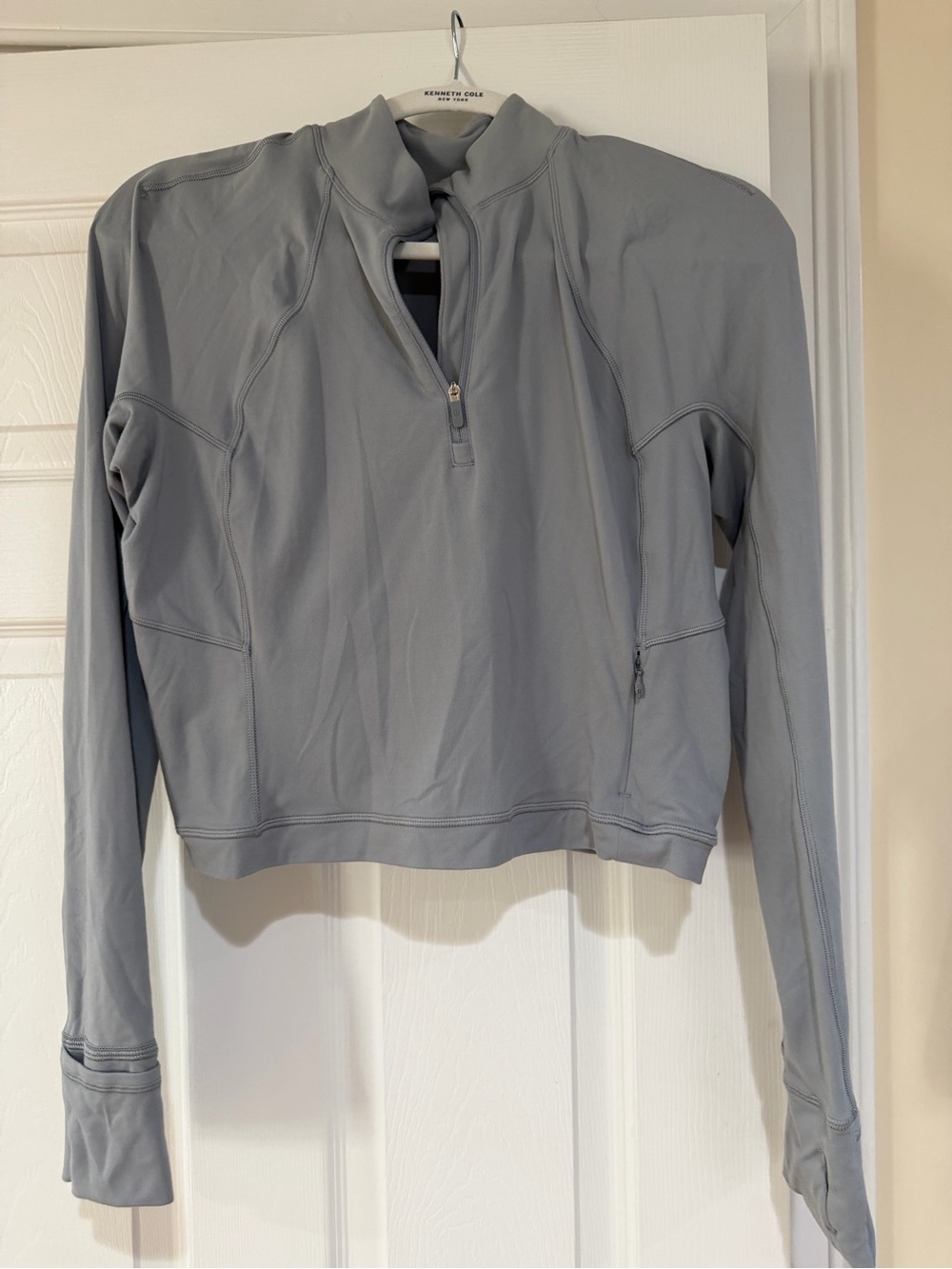 lululemon athletica Light Gray/slate blue Quarter-Zip cropped pullover